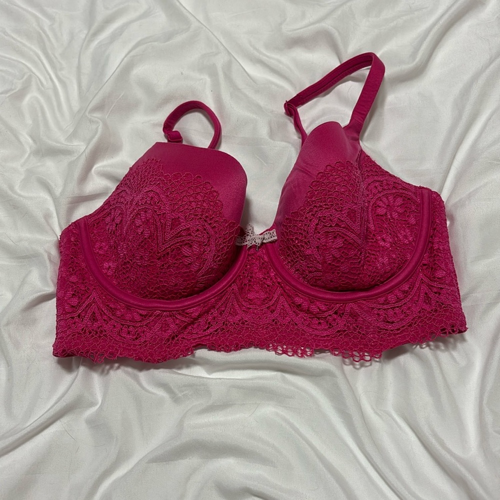 Pink lacey bra